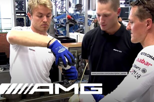 Schumacher and Rosberg Build an AMG Engine