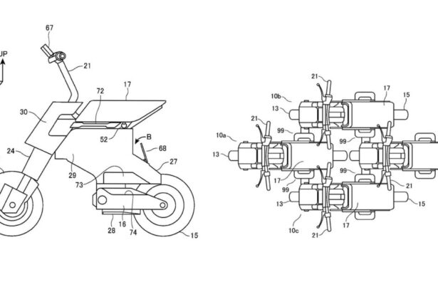 Honda patents this teeny tiny electric motorcycle that snaps together with others like Transformers