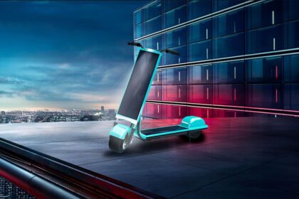 This slick-looking solar-powered electric scooter never needs to be recharged