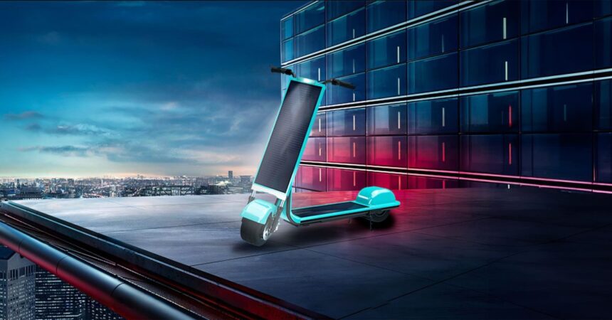 This slick-looking solar-powered electric scooter never needs to be recharged