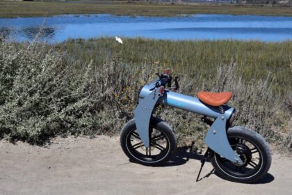 Owlet’s prototype sits between a moped and a bike and is a hoot to ride