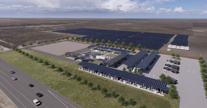 Tesla plans mini Oasis Supercharger with solar and batteries near its giant project