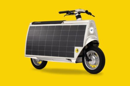 This new sun-powered electric cargo moped is literally giant solar panels on wheels