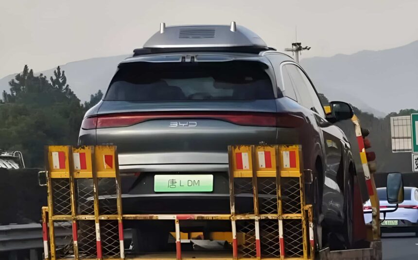 BYD Tang L spotted with drone docking before official debut