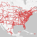 Tesla Supercharger network map North America