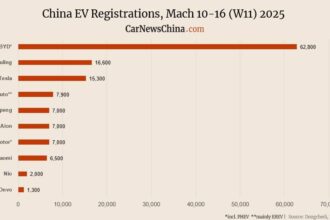 Nio 2,000, Xpeng 7,000, Tesla 15,300, BYD 62,800