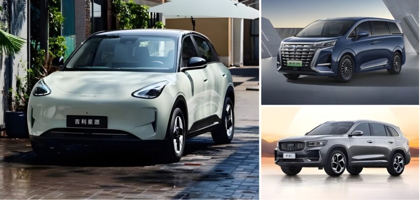 Geely Geome Xingyuan, Geely Xingyue L, Denza D9, April 2025