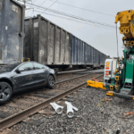 Tesla on ‘self-driving’ gets stuck on train track and hit by train
