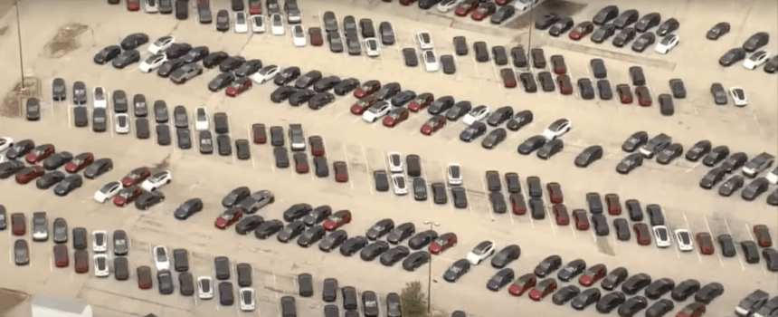 Tesla overflow lot