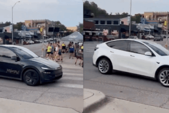 Tesla driverless robotaxi spotted in Austin for the first time, but with trailing car