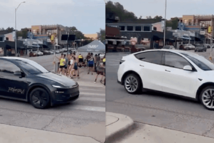 Tesla driverless robotaxi spotted in Austin for the first time, but with trailing car
