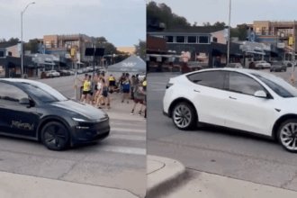 Tesla driverless robotaxi spotted in Austin for the first time, but with trailing car