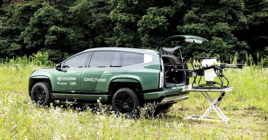 Hyundai is using its three-row IONIQ 9 EV with a built-in drone launch pad to save the planet