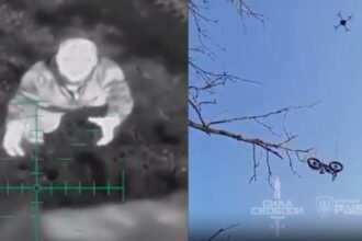 Drone drops electric bike to help Ukrainian soldier escape Russians