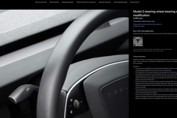 Tesla will sell you a retrofit turn signal stalk for $350 – but only in China (so far?)