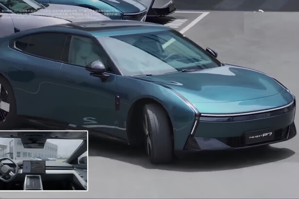 New Xpeng P7 autonomously drives from production line to shipping area in China