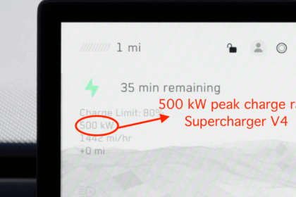 Tesla Supercharger V4 peak charge rate