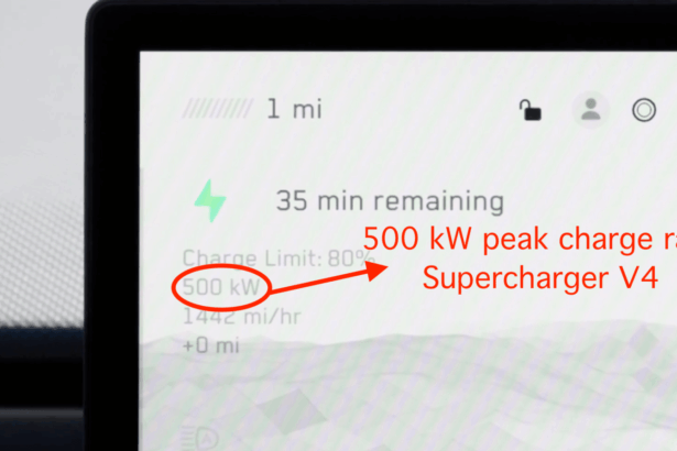 Tesla Supercharger V4 peak charge rate
