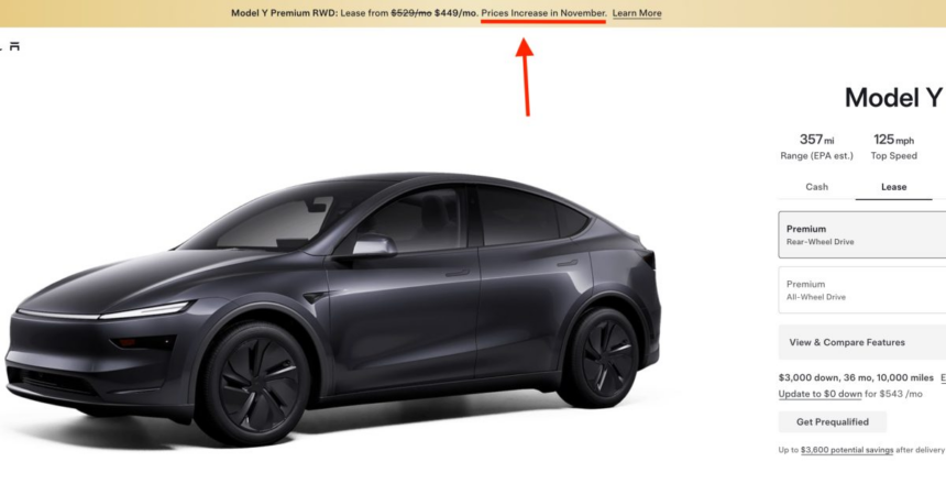 Tesla slashes lease prices across US EV lineup, but only for a week